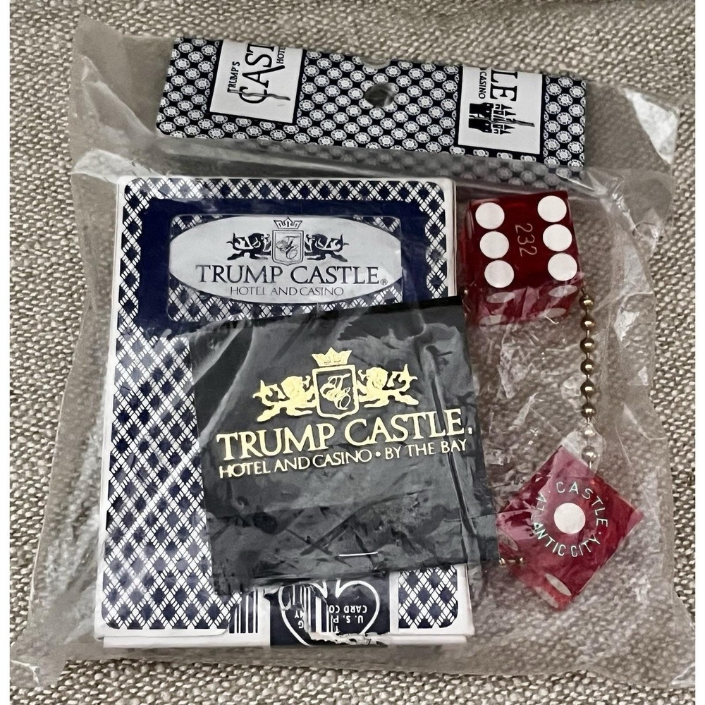 Trump Castle Casino Lot Deck Of Cards Red Dice Keychain By The Bay Atlantic City